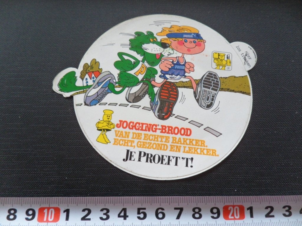 sticker jogging-brood echte bakker / puma strip poema, Verzamelen, Ophalen, Zo goed als nieuw