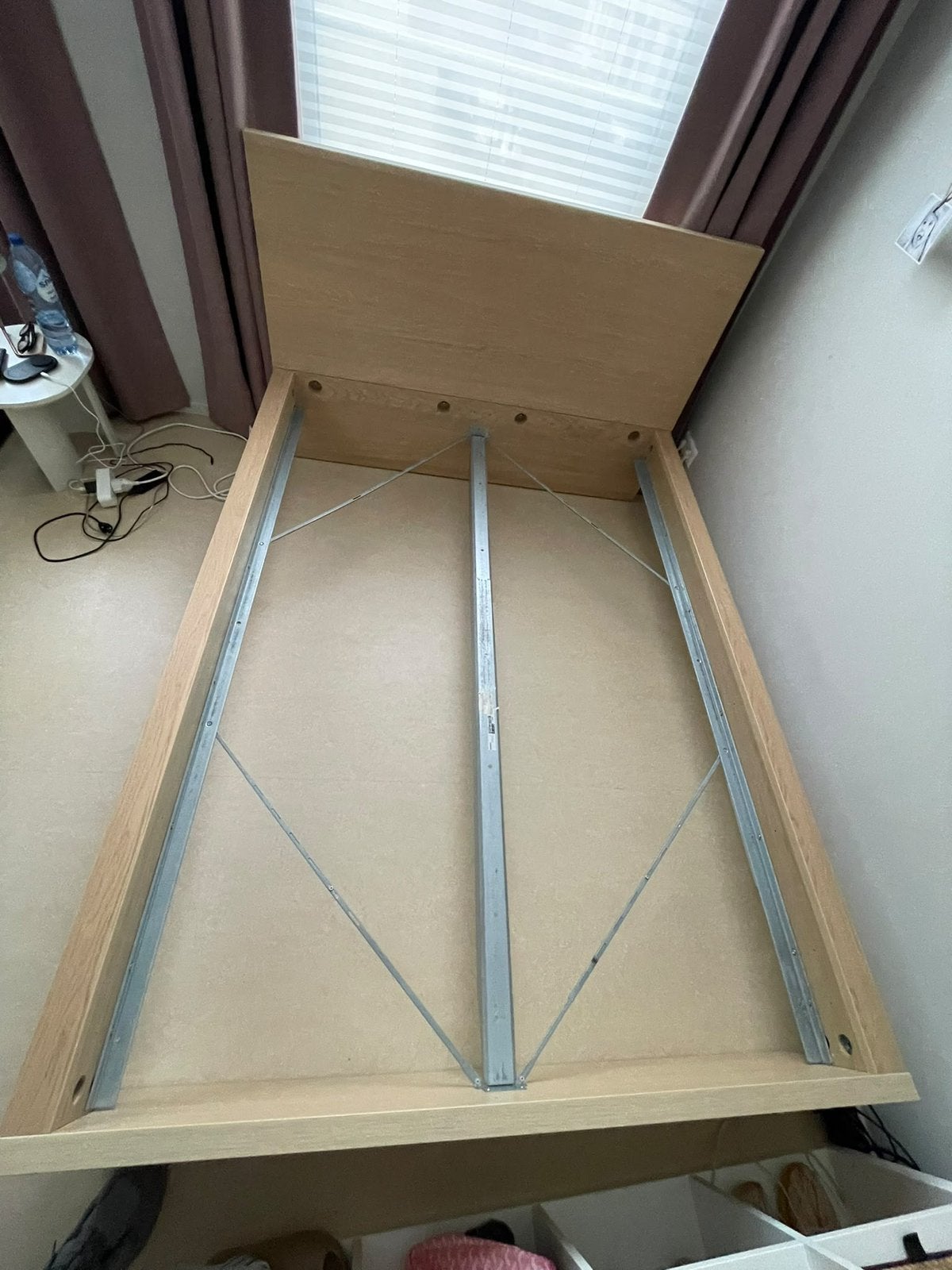 Ikea bed ombouw 140x200, Ophalen, Beige, Tweepersoons, 140 cm