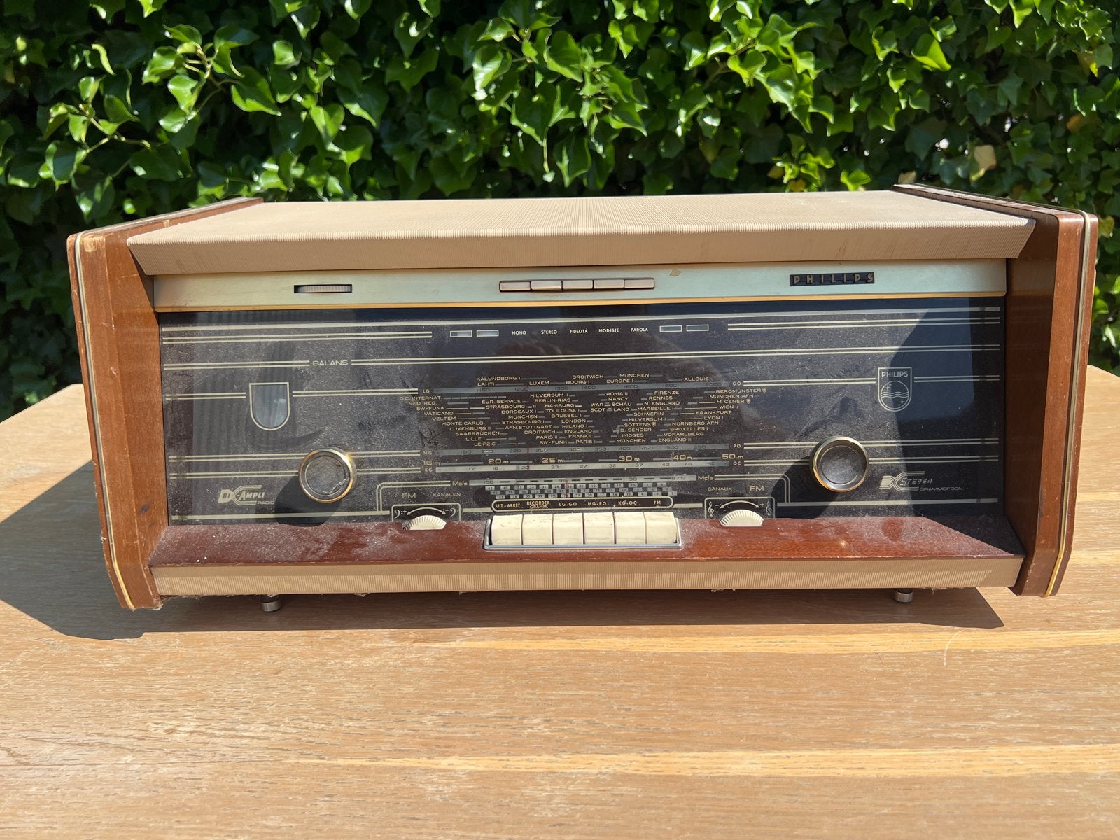 Vintage Philips Buizenradio - Klassieke Stereo Ontvanger, Ophalen, Gebruikt, Radio