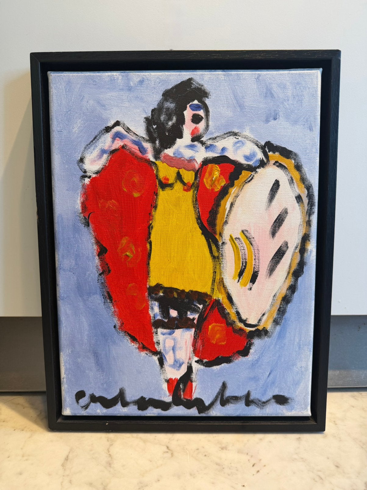Anton Heyboer – Danseres / Can Can - schilderij op doek, Antiek en Kunst, Ophalen, Handgeschilderd, Figuren, Gemengde techniek