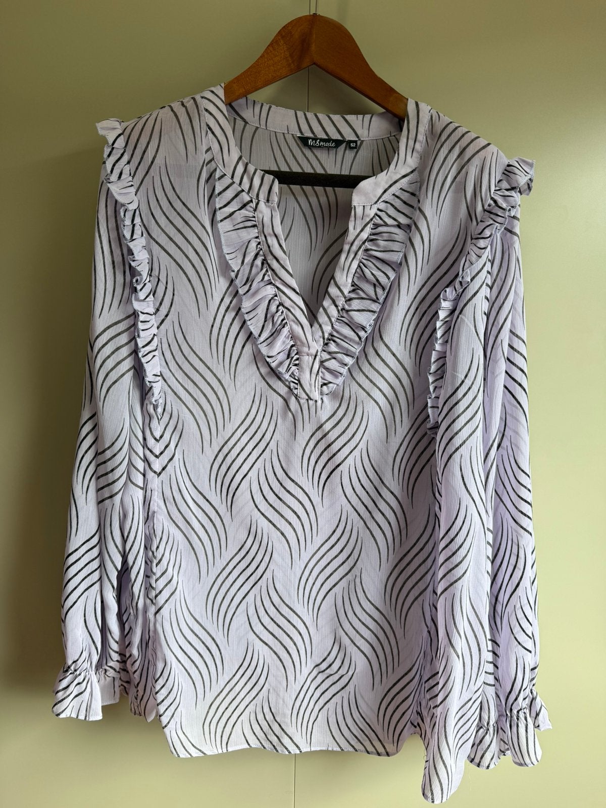 MS Mode lila doorschijnende top : maat 50, Ophalen of Verzenden, Zo goed als nieuw, Paars, Blouse of Tuniek