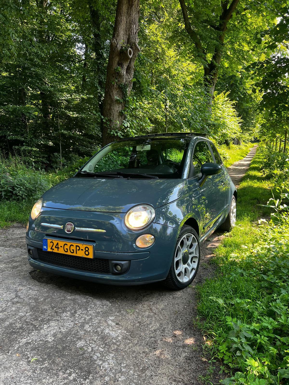 Fiat 500 1.2 C 2008 Blauw, Auto's, Fiat, Stof, 1242 cc, 4 cilinders, 840 kg