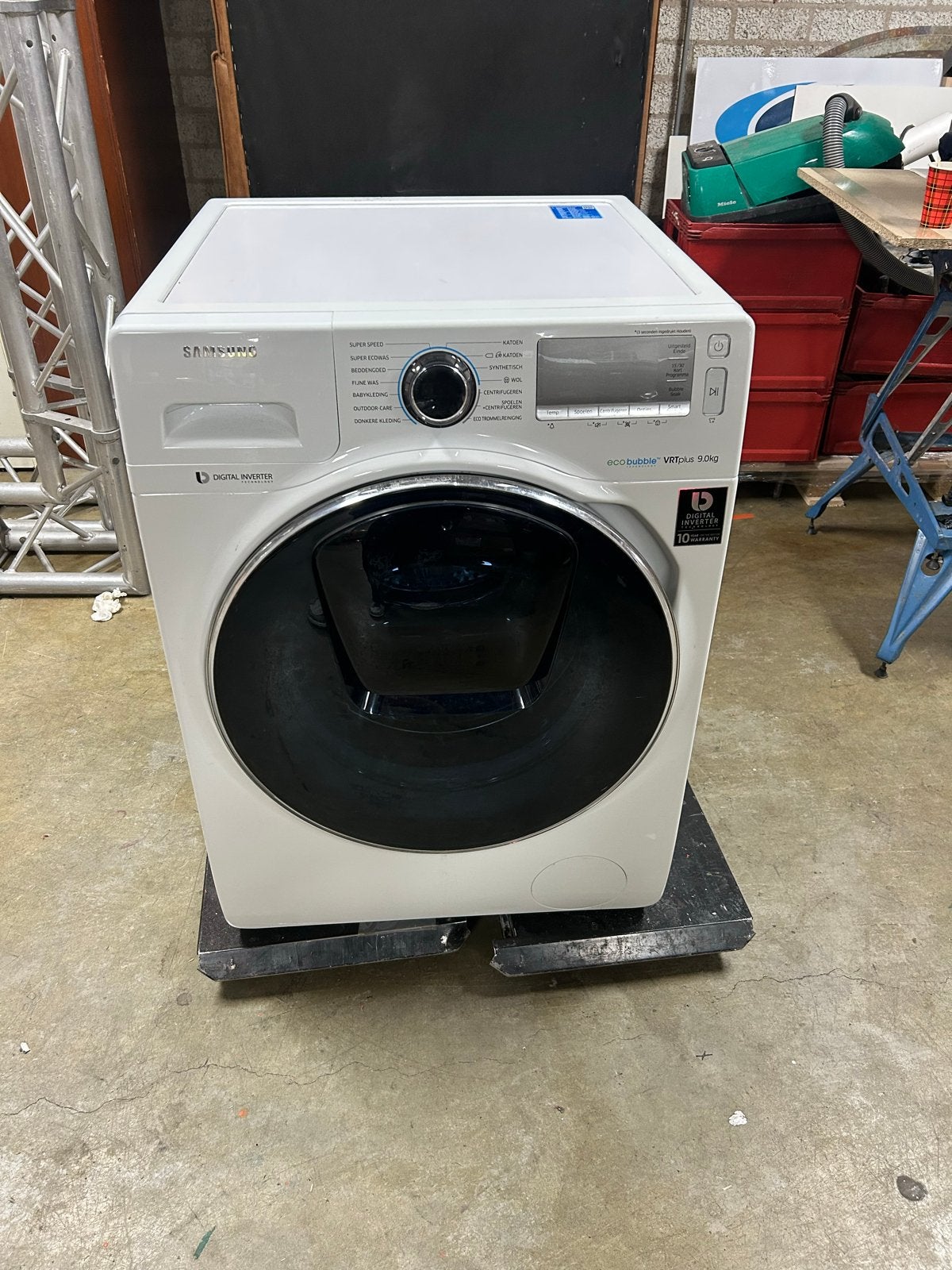 Samsung WW90K7605OW/EN Wasmachine 9kg EcoBubble, 1200 tot 1600 toeren, Gebruikt, 8 tot 10 kg, Ophalen of Verzenden