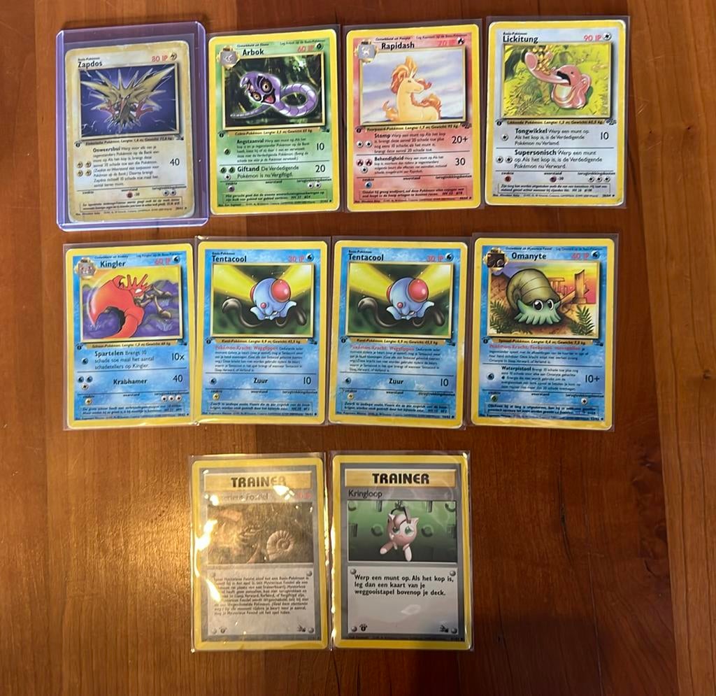 Pokemon Eerste Editie Fossil en Jungle collectie., Ophalen of Verzenden, Zo goed als nieuw