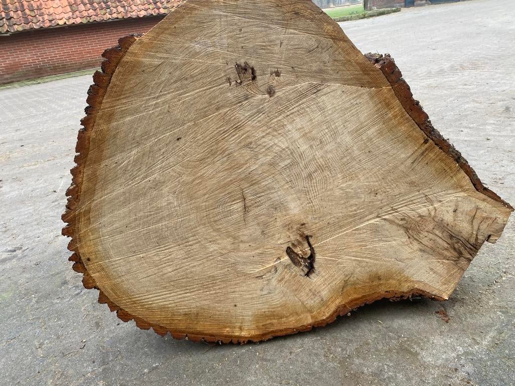 Eiken schijven tafel bladen, Doe-het-zelf en Verbouw, Hout en Planken, Eiken, Ophalen of Verzenden, Zo goed als nieuw, Plank