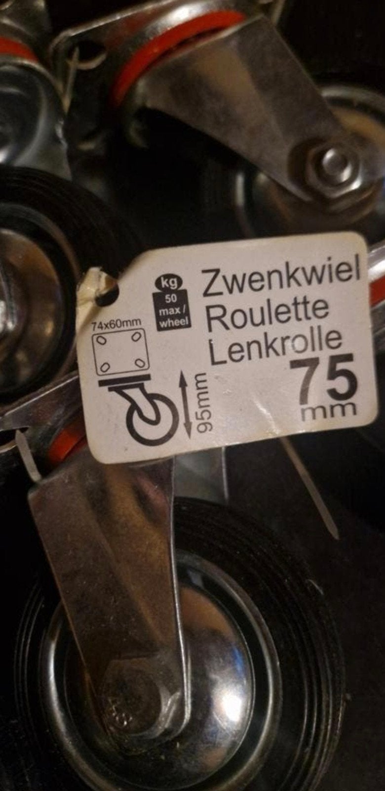 Nieuw • Zwenkwielen • 75mm • 6 stuks, Ophalen of Verzenden, Nieuw
