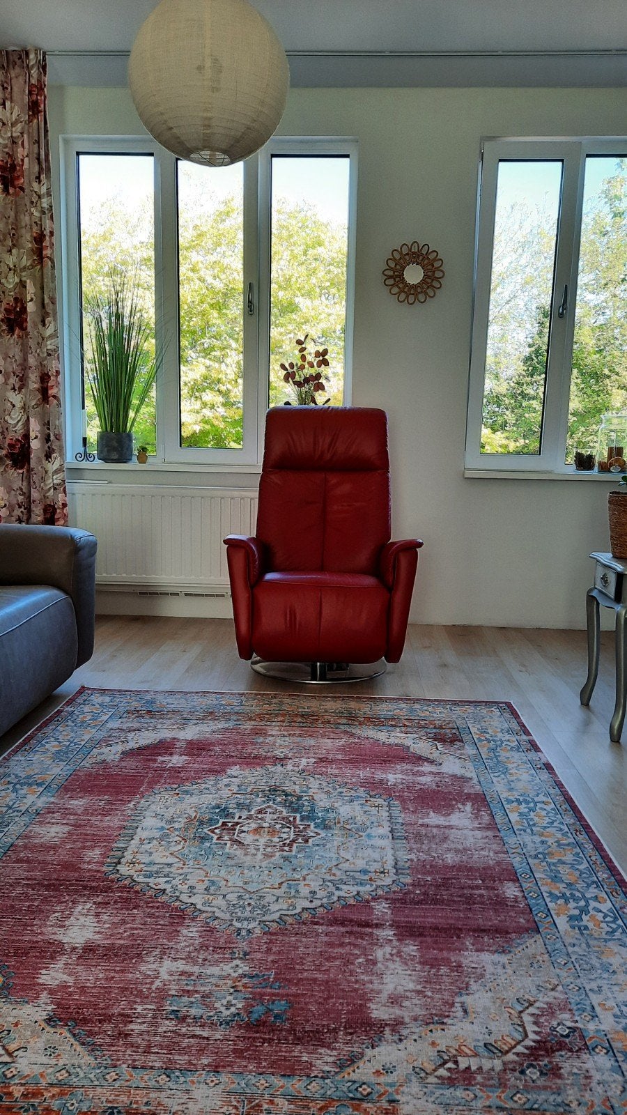 Design draaifauteuil leer, Ophalen, Zo goed als nieuw, 50 tot 75 cm, Leer