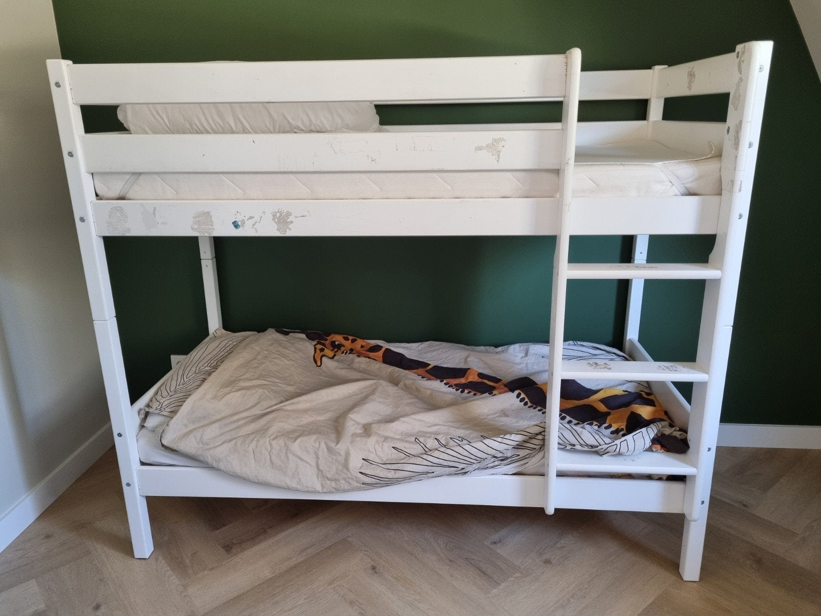Stapelbed 70x160 incl. 2 matrassen & mattasbeschermers, Ophalen, Gebruikt, 90 cm, Tweepersoons