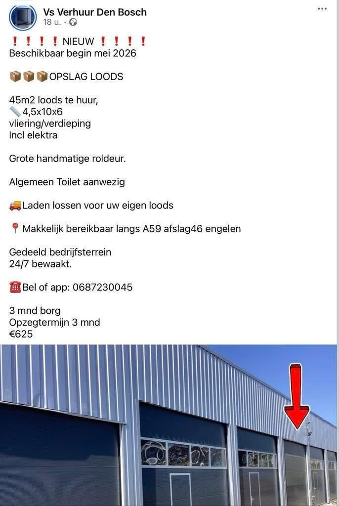 LOODS❗️❗️❗️OPSLAG TE HUUR CONTAINERS DEN BOSCH, Ophalen
