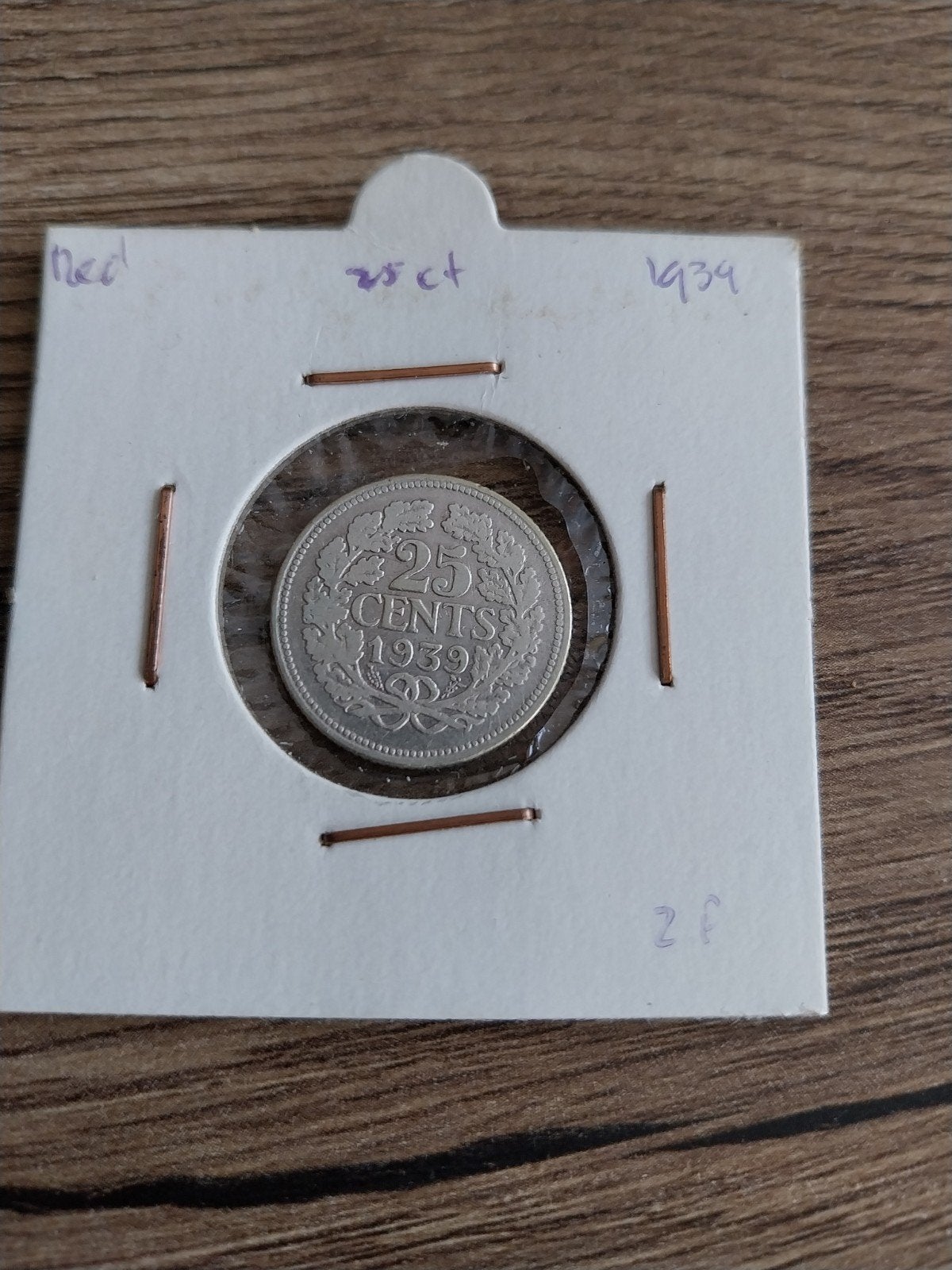 Zilveren 25 Cent Munt Nederland 1939 - Koningin Wilhelmina, Postzegels en Munten, Munten | Nederland, Zilver, 25 cent, Ophalen of Verzenden