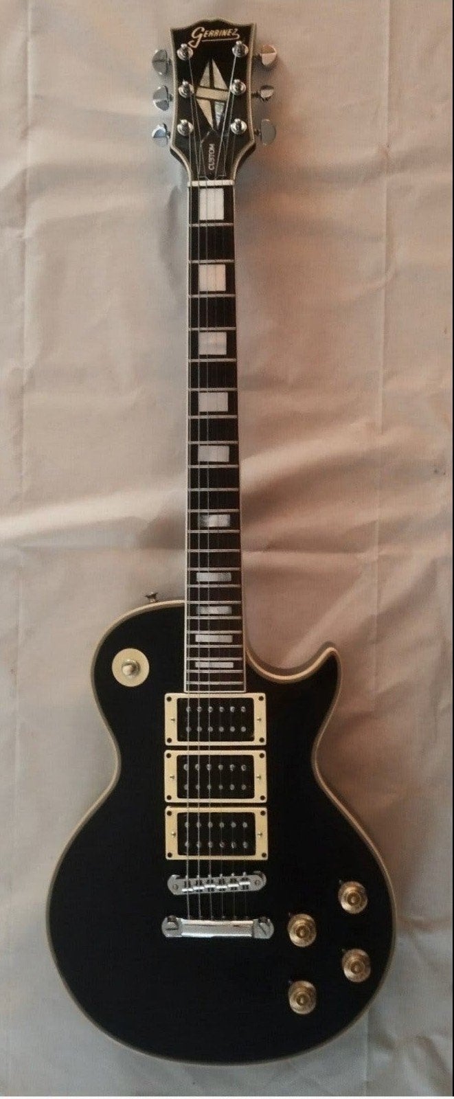 Gerrinez Les Paul Custom set neck., Ophalen of Verzenden, Gebruikt, Solid body, Gibson