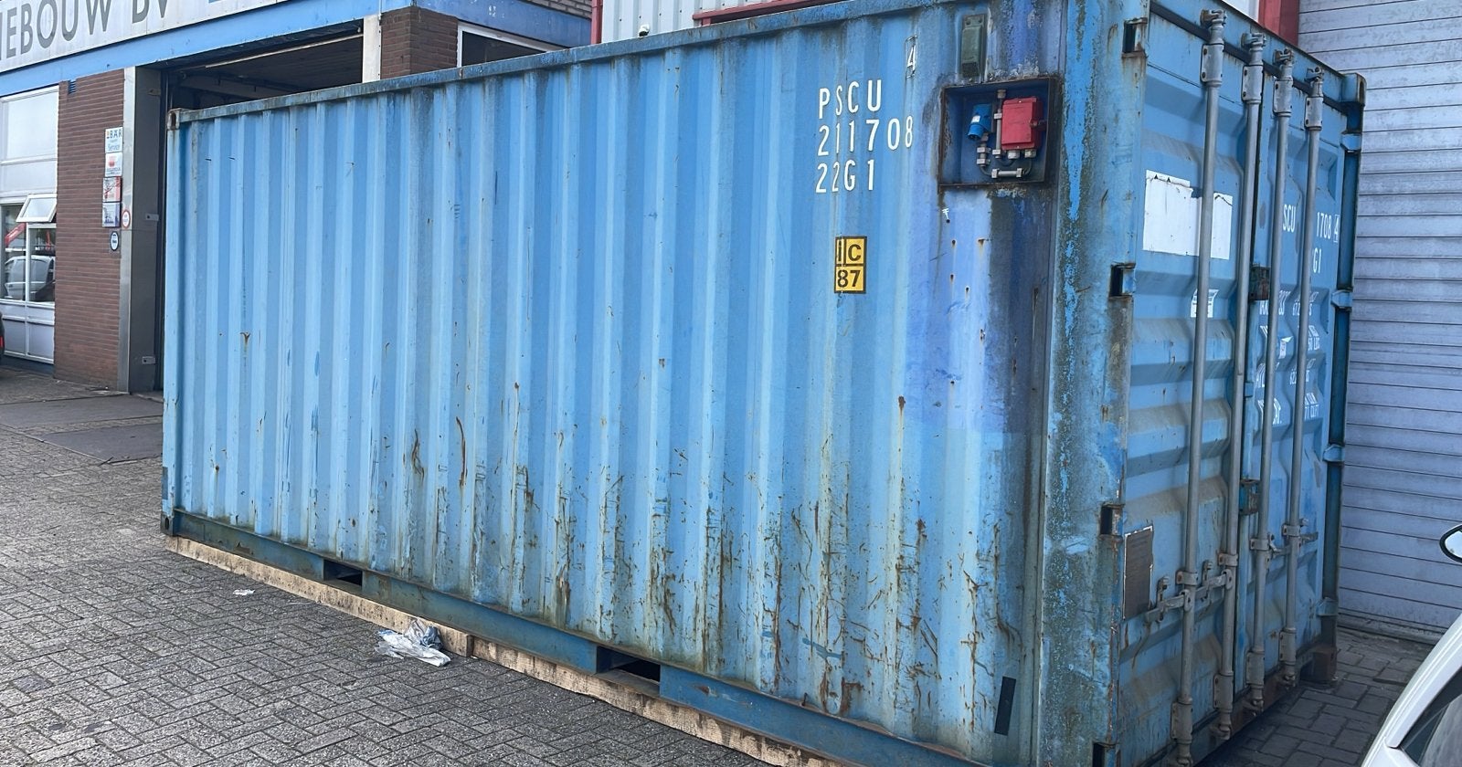 Werkplaats / Opslag container 20FT stellingen elektra 230V, Ophalen of Verzenden, X, X, X