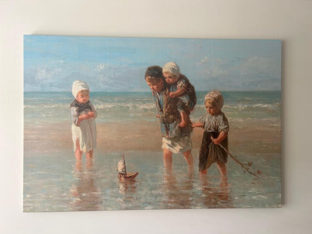 Schilderij strand, Ophalen, Zo goed als nieuw, Schilderij, 75 cm of meer