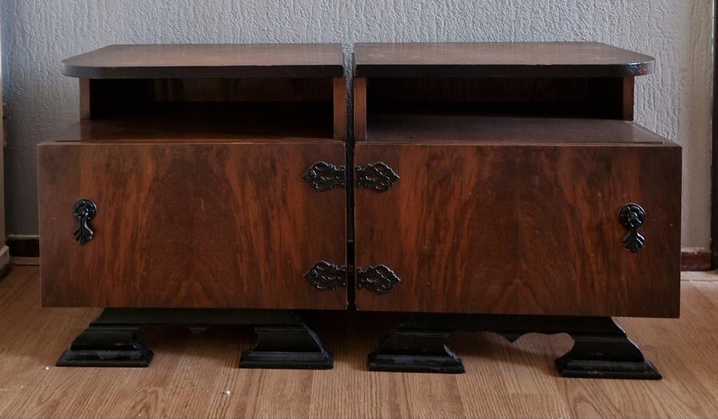 2 art deco nachtkastjes, Antiek en Kunst, Ophalen