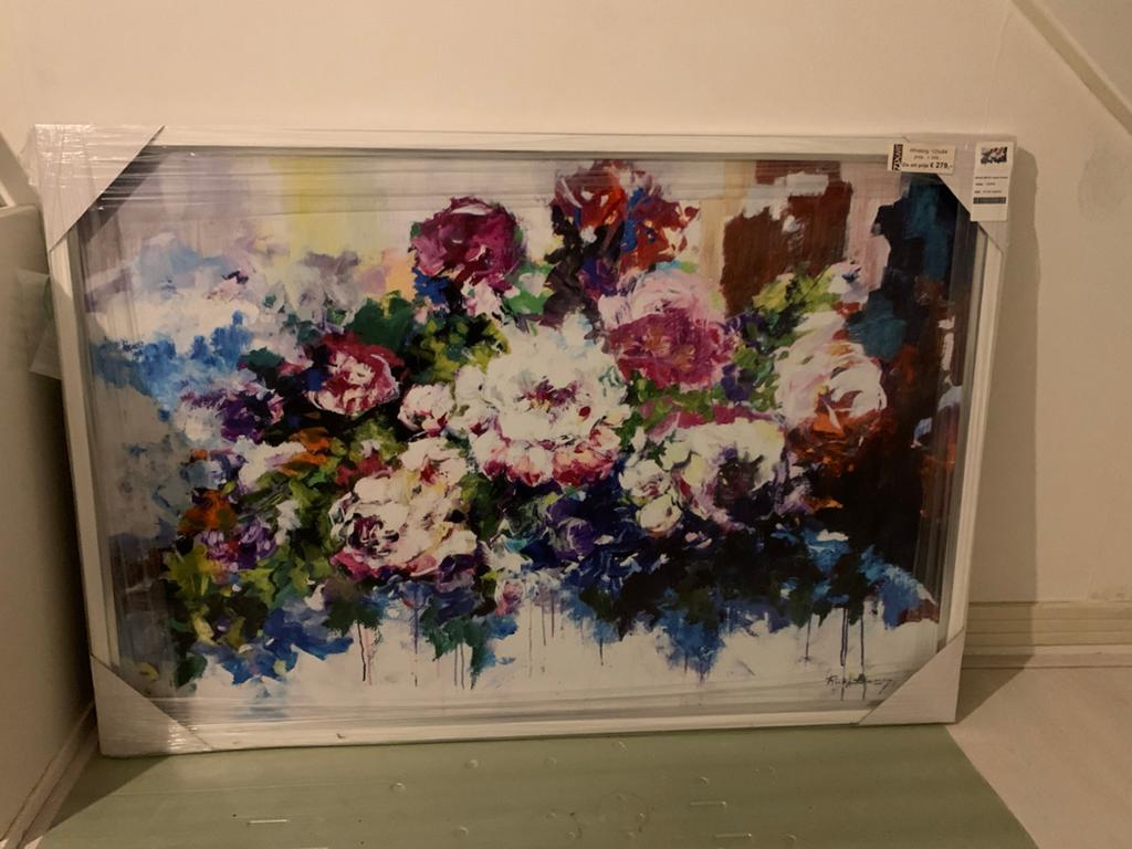 Schilderij "Kleurrijke bloemen" van Ricky Damen (125x84), Ophalen of Verzenden