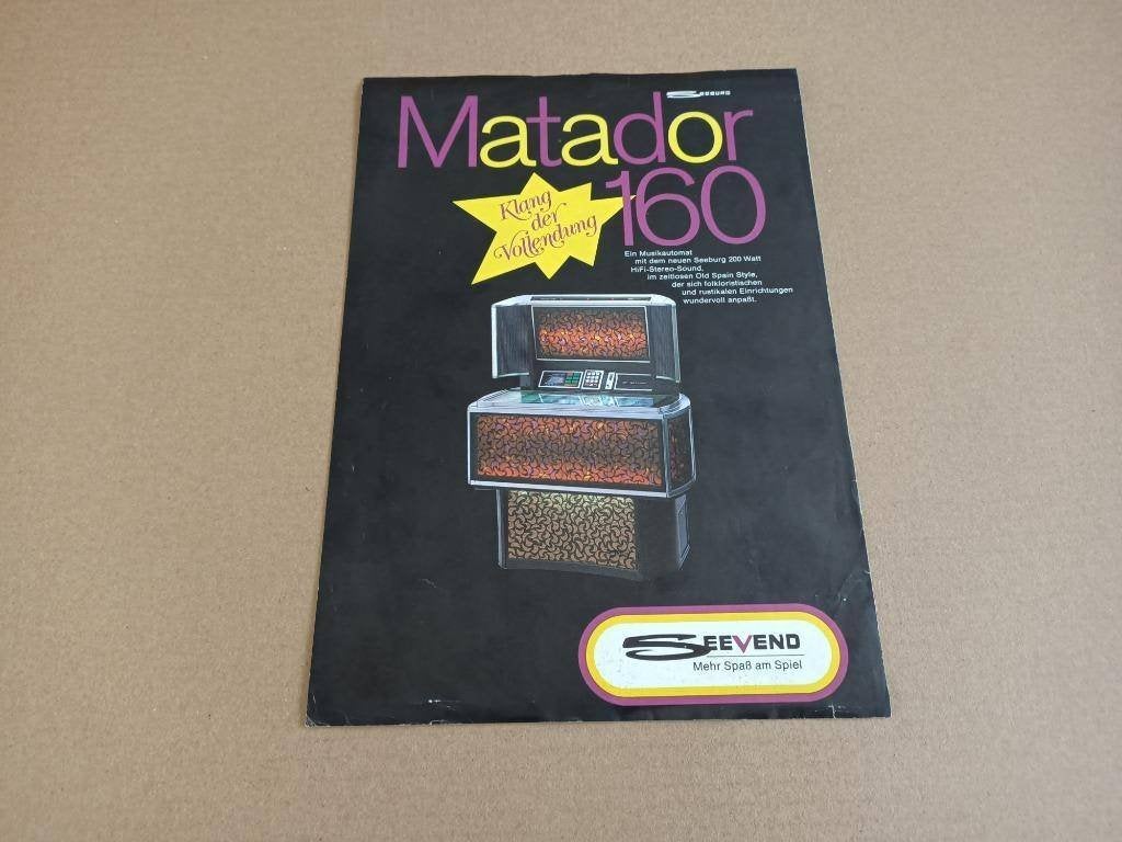 Flyer: Seeburg Matador-160 (1972) jukebox, Verzamelen, Verzenden, Gebruikt, 1950 tot 1960, Seeburg