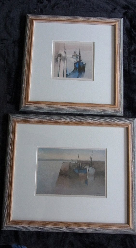 SET PASTELWERKEN VAN MICHAEL J. PRAED   rek7., Landschap, Pastel, Passe-partout, Ophalen of Verzenden