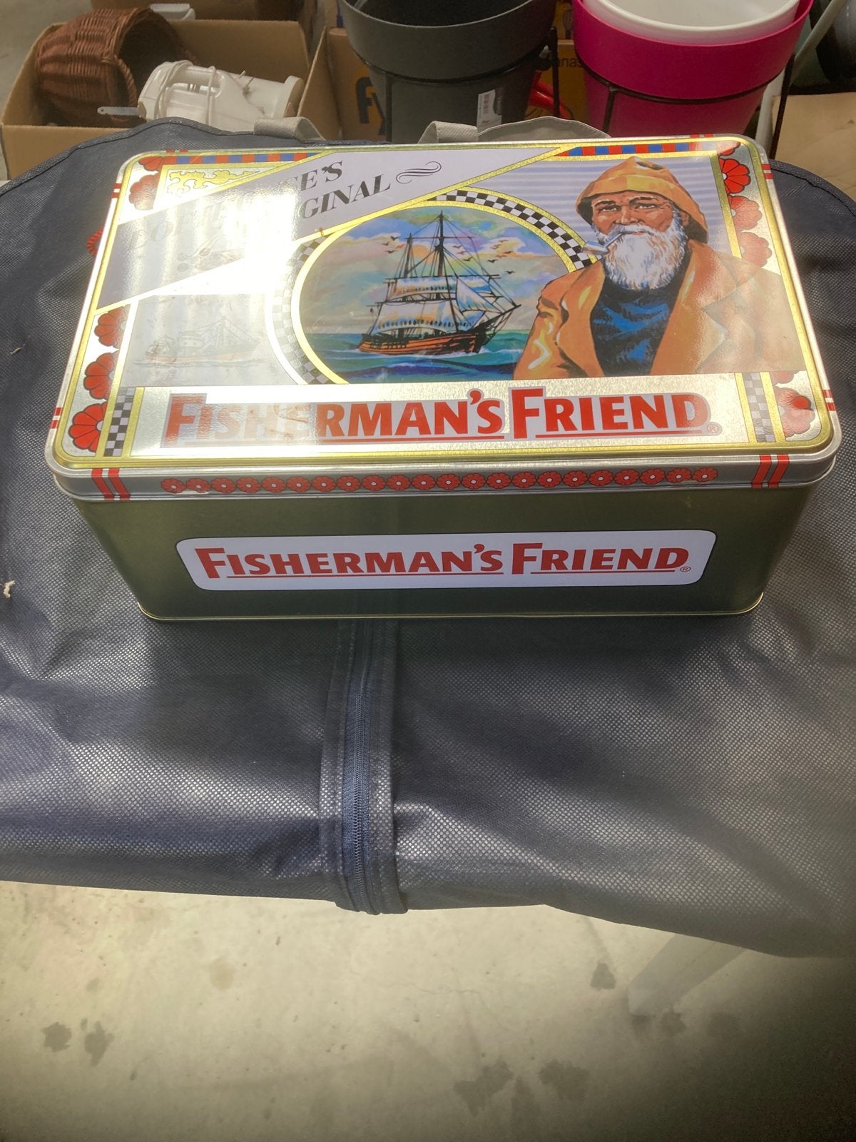 Groot Fisherman's Friend blik - Vintage opbergblik, Ophalen, Gebruikt, Overige, Overige merken