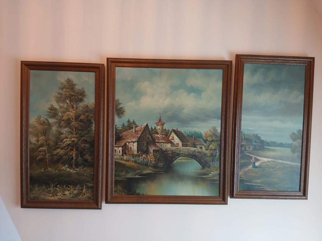 Drieluik landschapschilderij, Ophalen