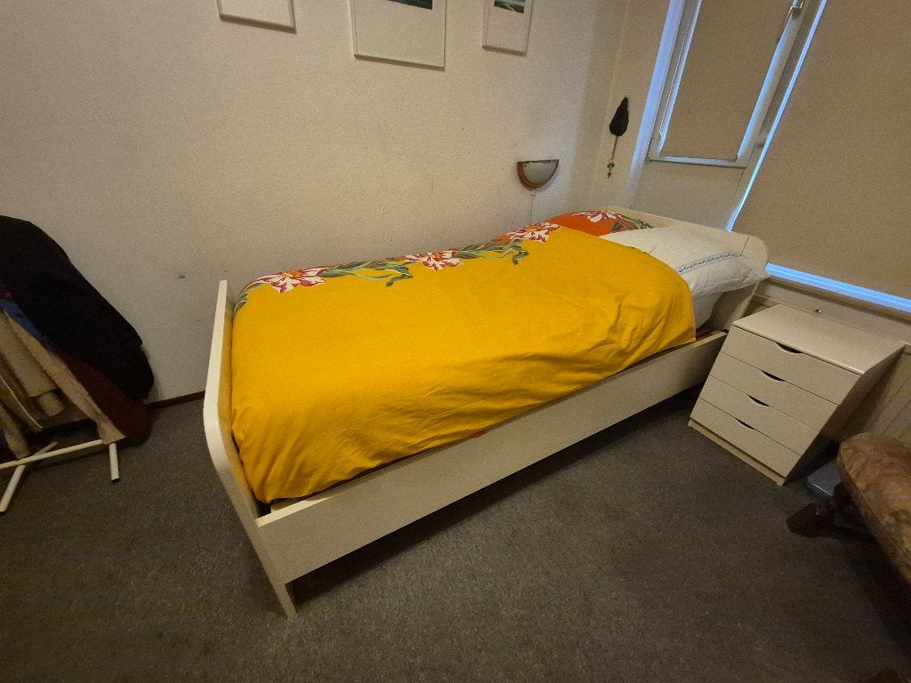 Seniorenbed, Ophalen, 90 cm, Eenpersoons, Wit