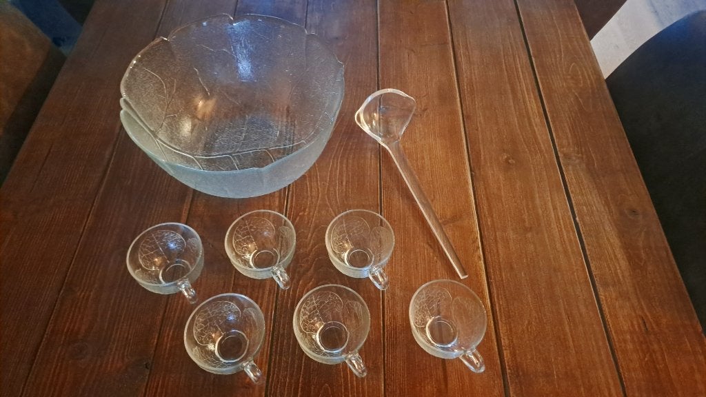Arcoroc France vintage glazen bowlset, Glas of Glazen, Ophalen of Verzenden, Overige stijlen, Glas