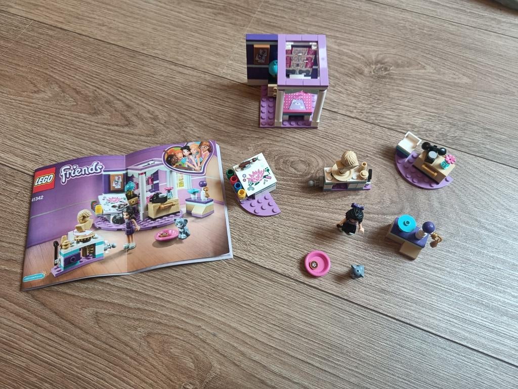 Lego Friends 41342 Emma's Slaapkamer Zo goed als nieuw, Ophalen of Verzenden, Zo goed als nieuw, Complete set, Lego