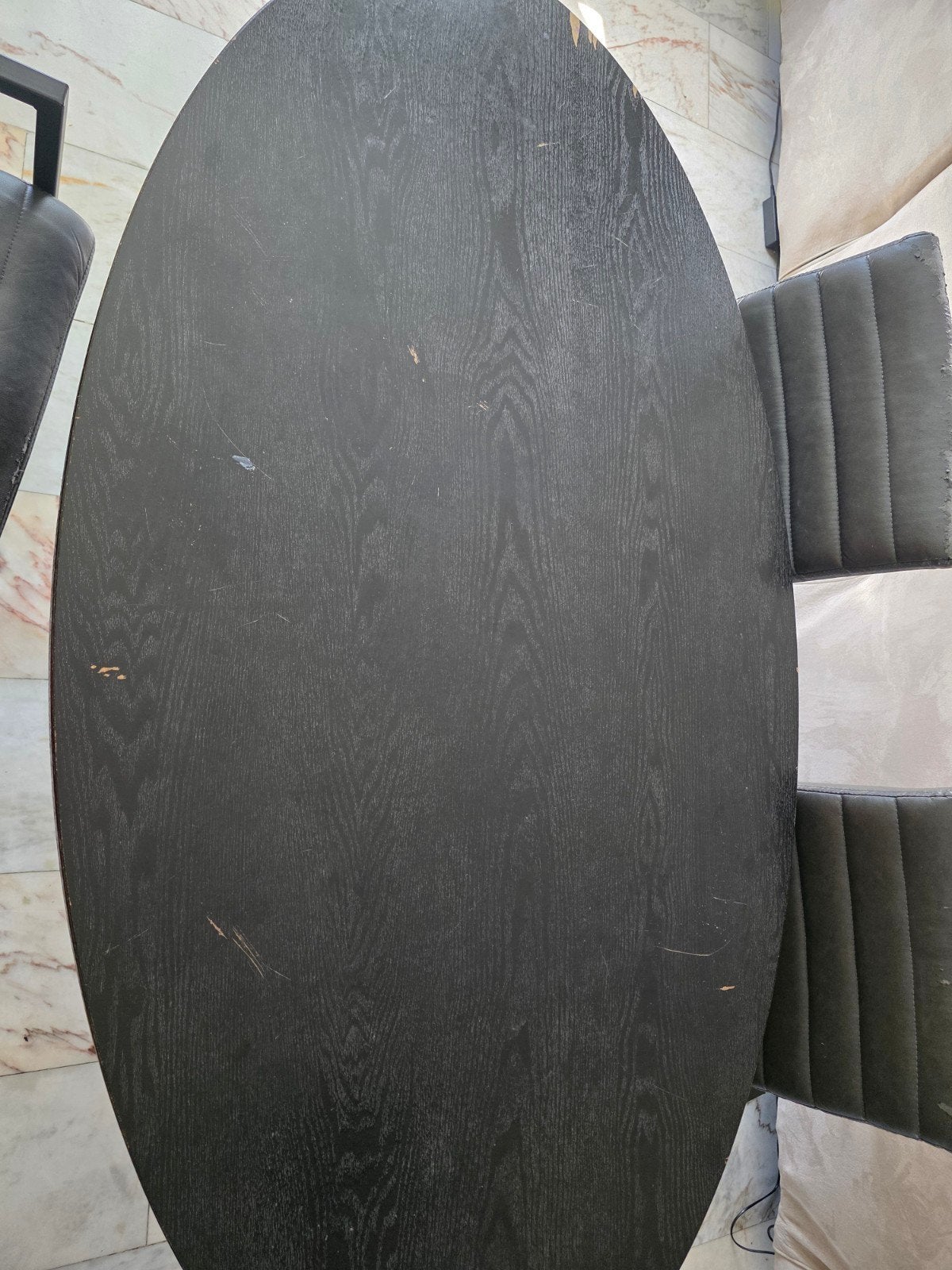 Eettafel Rato Ovaal 160cm Zwart, Ophalen, Gebruikt, 50 tot 100 cm, 150 tot 200 cm