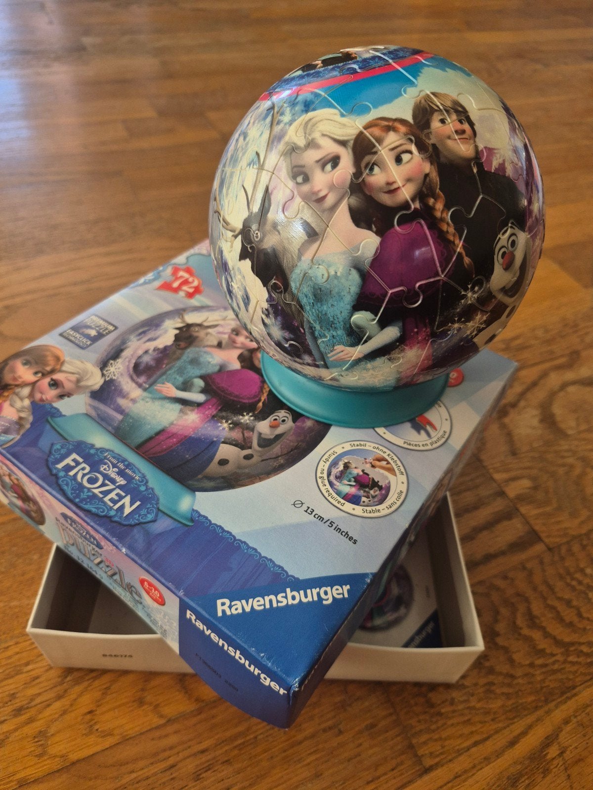 COMPLEET Ravensburger Disney Frozen 3D Puzzelbal - 72 stukje, Ophalen of Verzenden, Meer dan 50 stukjes, Zo goed als nieuw, 6 jaar of ouder