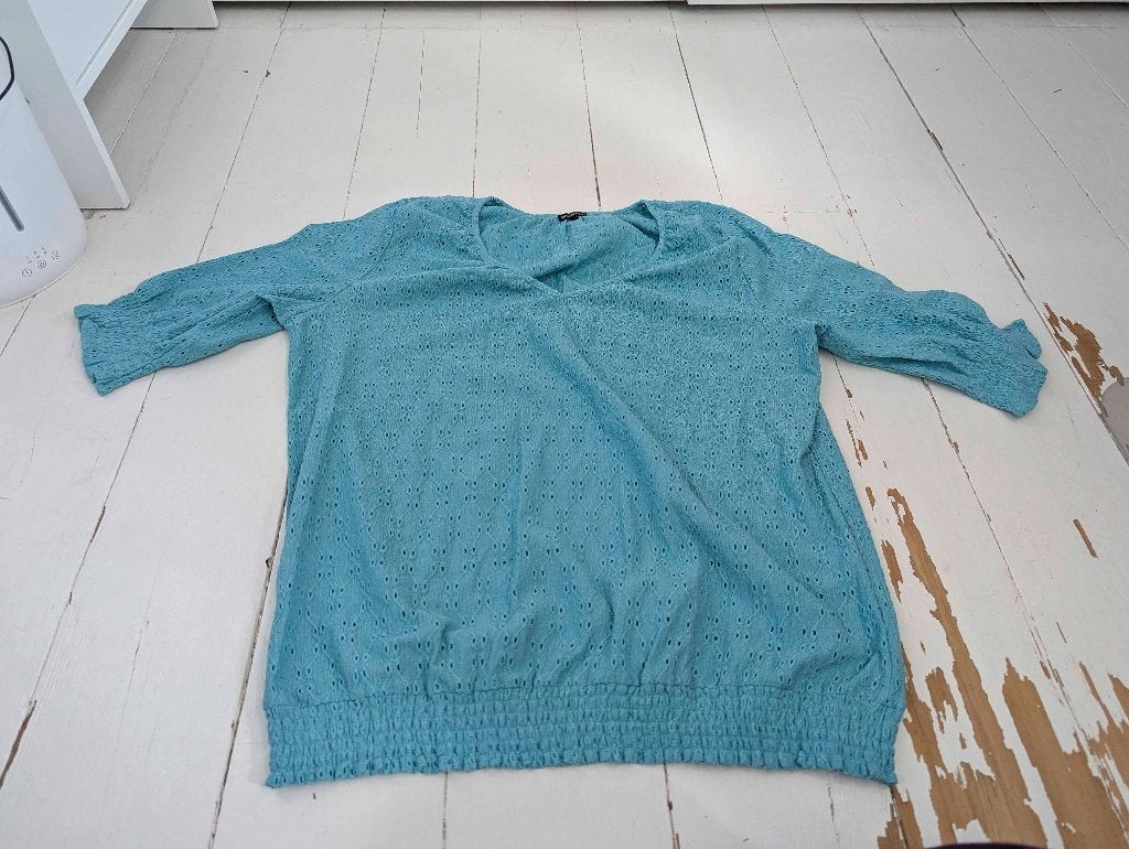 Turquoise t-shirt van Exxcellent, Blauw, Maat 42/44 (L), Ophalen of Verzenden, Zo goed als nieuw