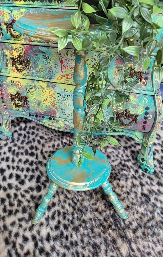 Turquoise/Ibiza/India/Goud/Tafeltje, Ophalen of Verzenden