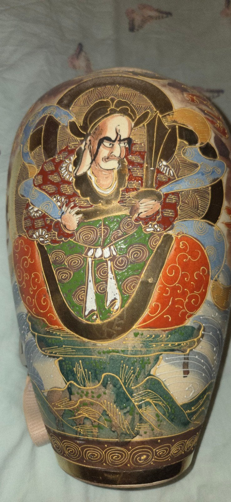 Antieke Japanse Satsuma Vaas met Geisha Decoratie, Antiek en Kunst, Ophalen of Verzenden