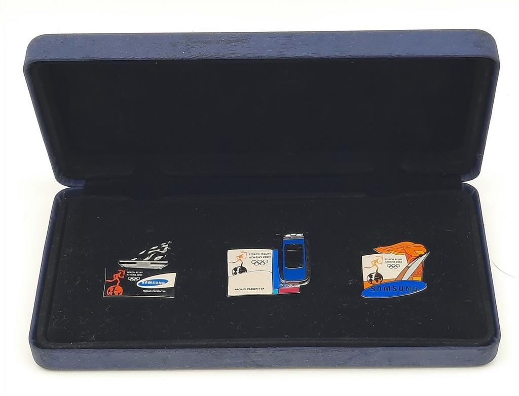 Samsung Athene 2004 Olympische Limited Edition pins (3x), Ophalen of Verzenden, Zo goed als nieuw, Sport, Speldje of Pin