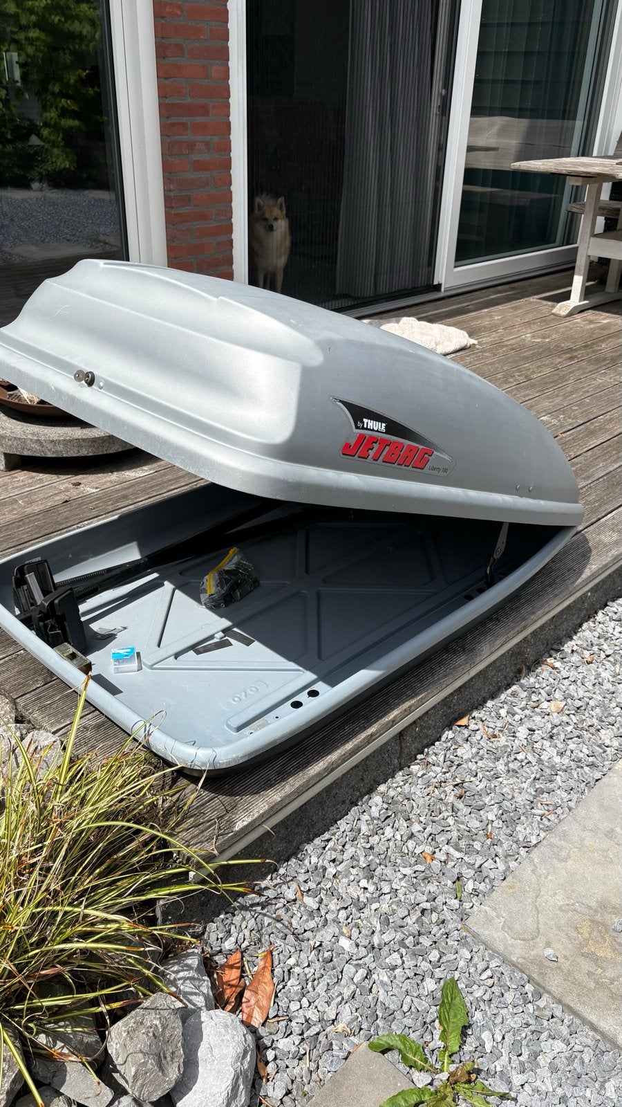 Thule Jetbag dakkoffer met dakdragers en sleutels, Auto diversen, Dakkoffers, Ophalen, Gebruikt
