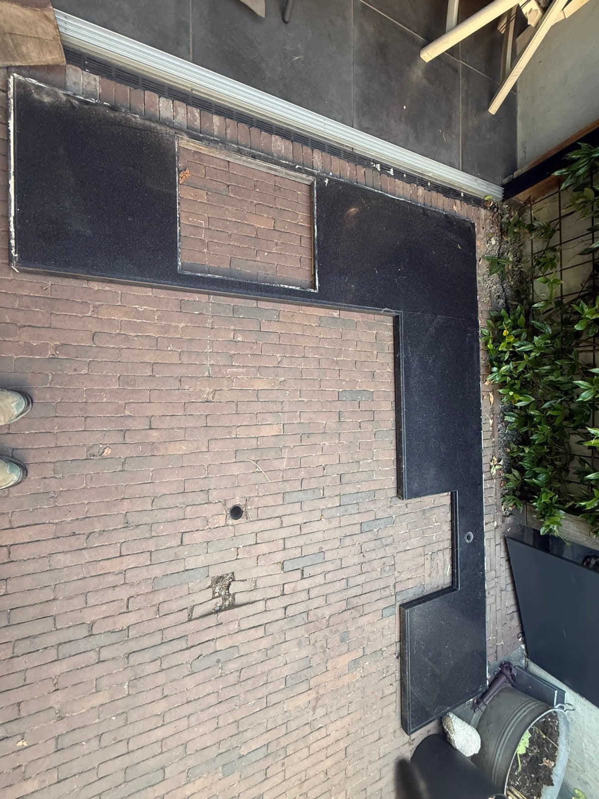 Keukenblad hardsteen zwart, Huis en Inrichting, Keuken | Keukenelementen, Ophalen, Gebruikt, Zwart, 200 cm of meer
