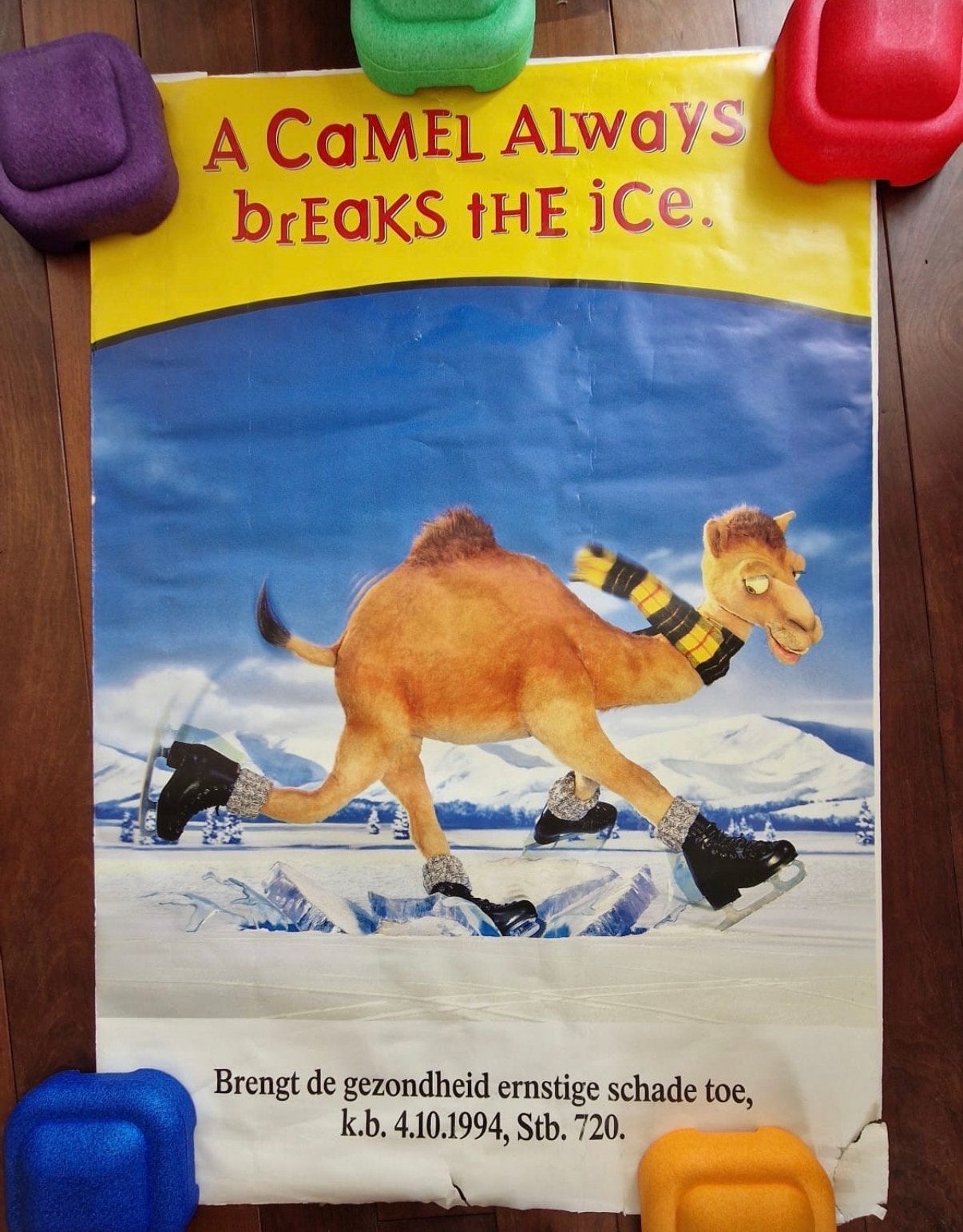 Vintage Camel sigaretten poster uit de jaren '90, Ophalen, Deurposter of groter, Reclame, Rechthoekig Staand