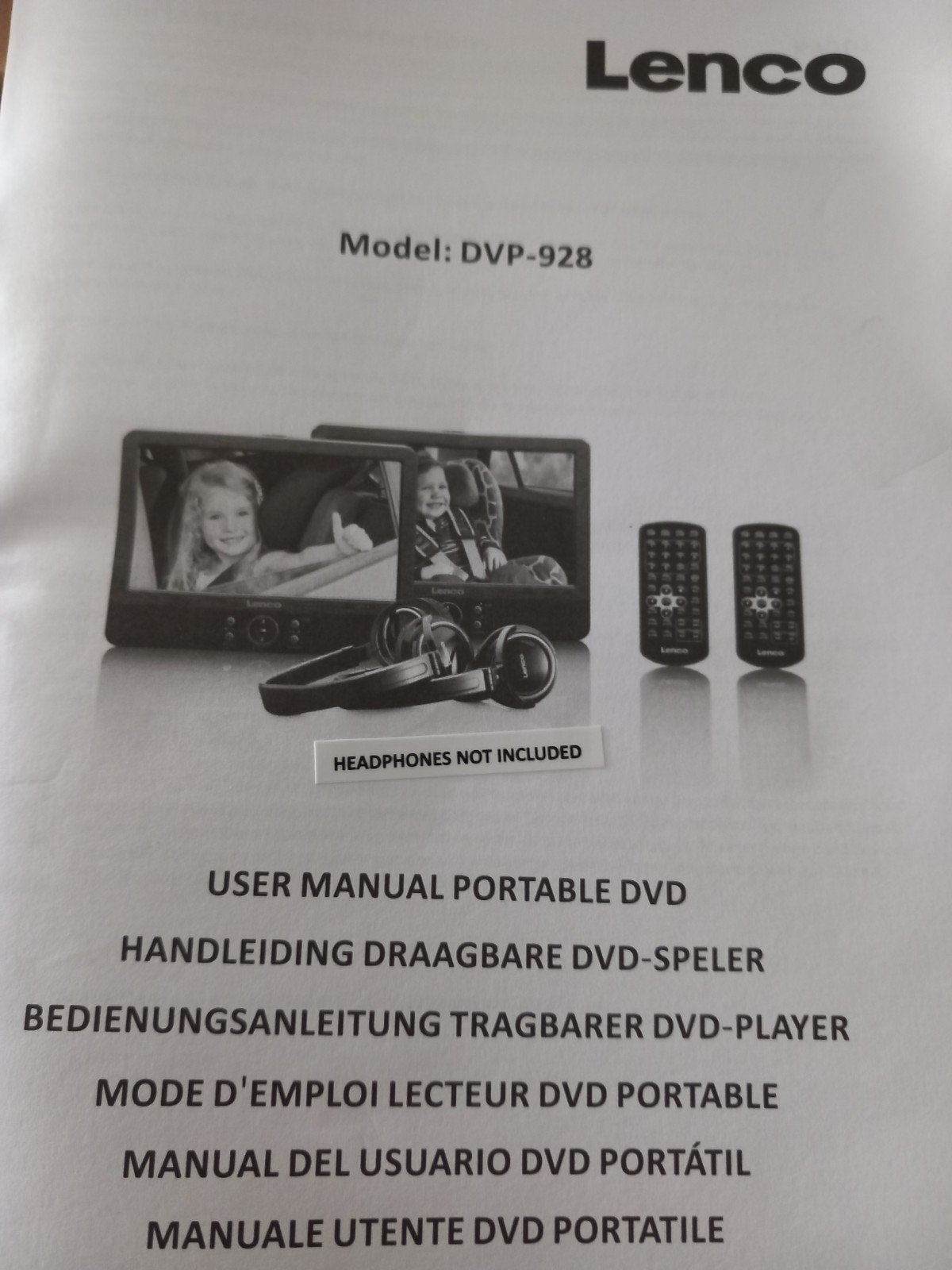 Lenco DVP-928 Draagbare DVD Speler 2x9" Schermen, Ophalen of Verzenden, Overige merken