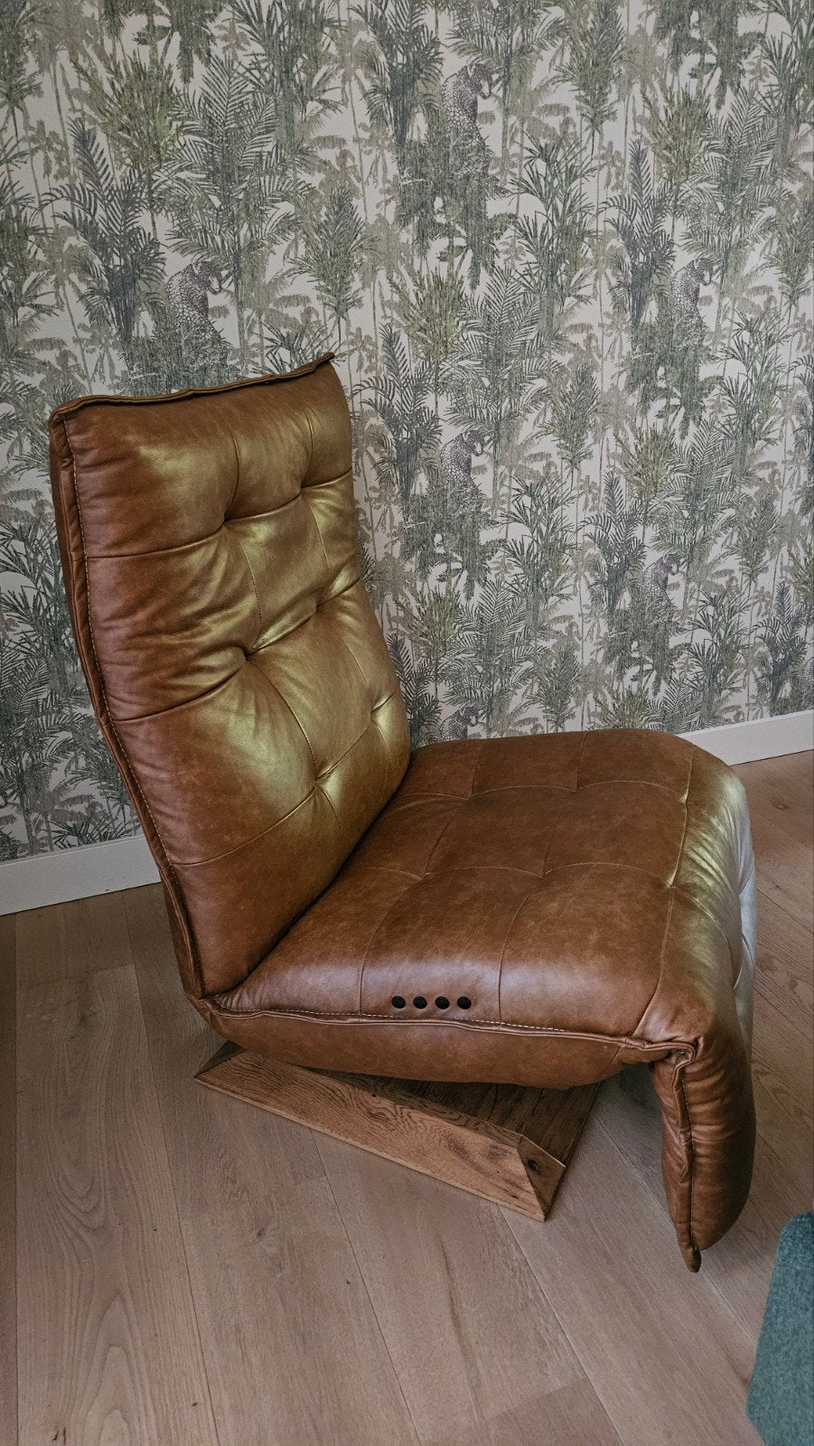 Luxe Leren Fauteuil Vegas Ranch met Duomotor & Accu, Huis en Inrichting, Fauteuils, Ophalen, Gebruikt, 75 tot 100 cm, Leer