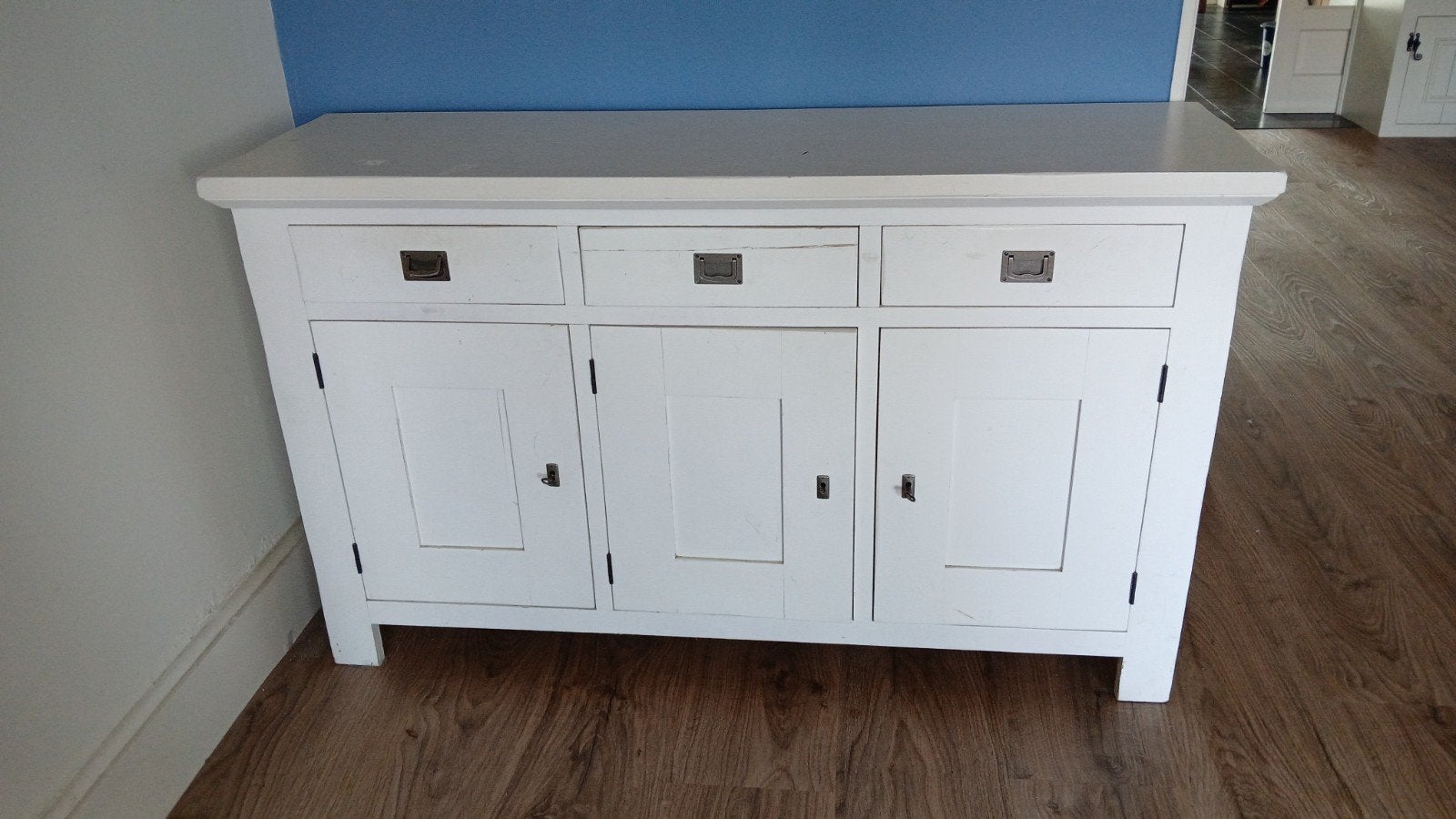 Witte dressoirkast - 160x95x48 cm, Gebruikt, 150 tot 200 cm, Ophalen of Verzenden, 25 tot 50 cm