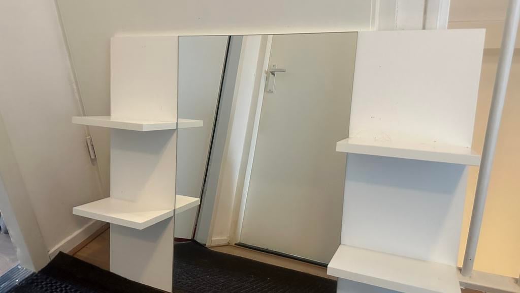 Make-up tafel spiegel met zijplanken, zo goed als nieuw., Huis en Inrichting, Zo goed als nieuw, Minder dan 100 cm, 25 tot 50 cm