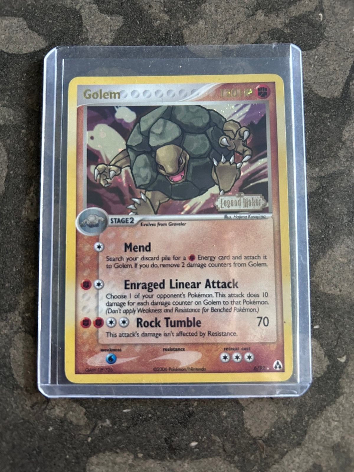 Golem 6/92 Reverse Holo Stamp – EX Legend Maker, Ophalen of Verzenden, Zo goed als nieuw, Losse kaart, Foil