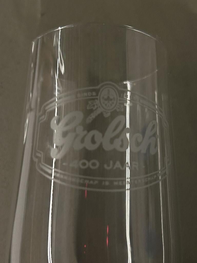 Grolsch glas "400 jaar" (4 stuks), Ophalen, Zo goed als nieuw, Glas of Glazen, Grolsch