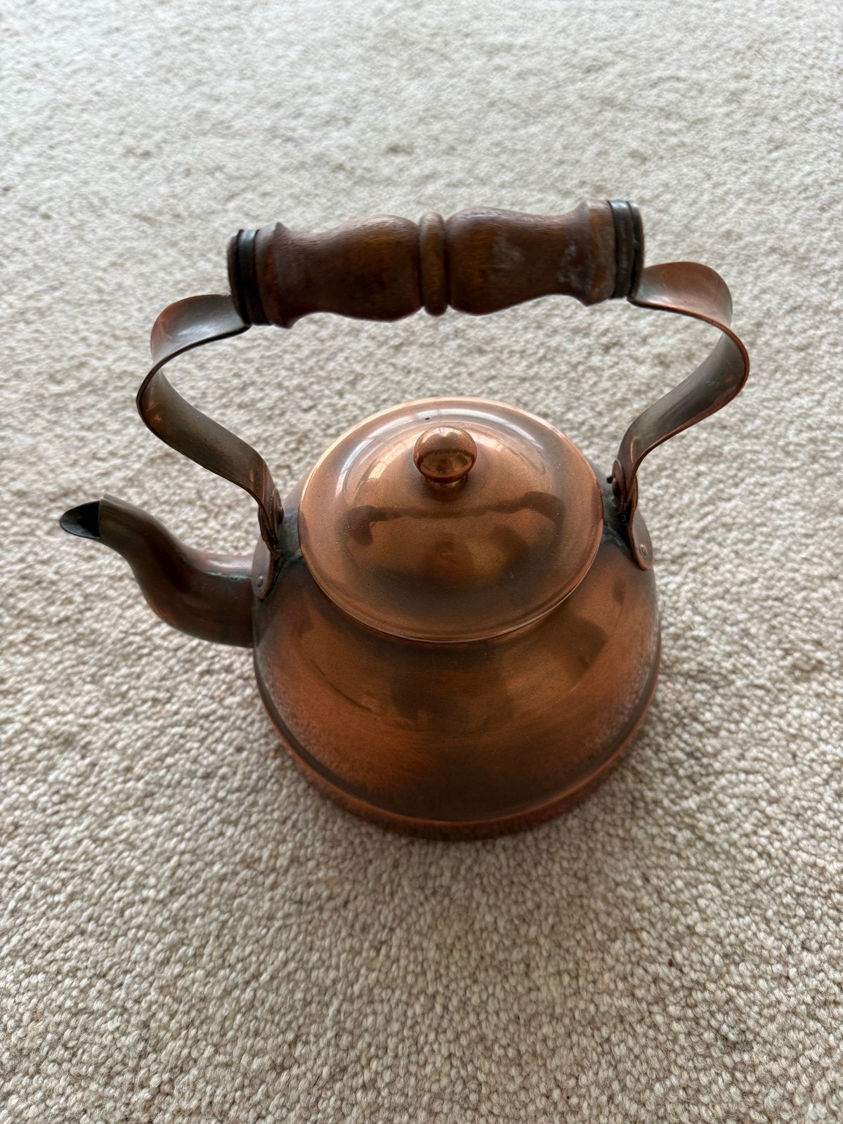 TAGUS Vintage Koperen Theepot - Made in Portugal, Ophalen of Verzenden, Koper