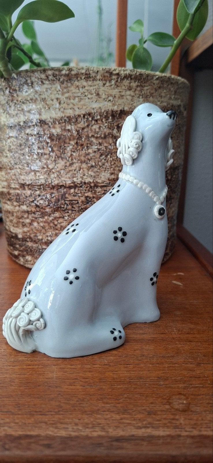 vintage porselein hondje, beeldje Upsela Ekeby Zweden, Gefle, Ophalen of Verzenden