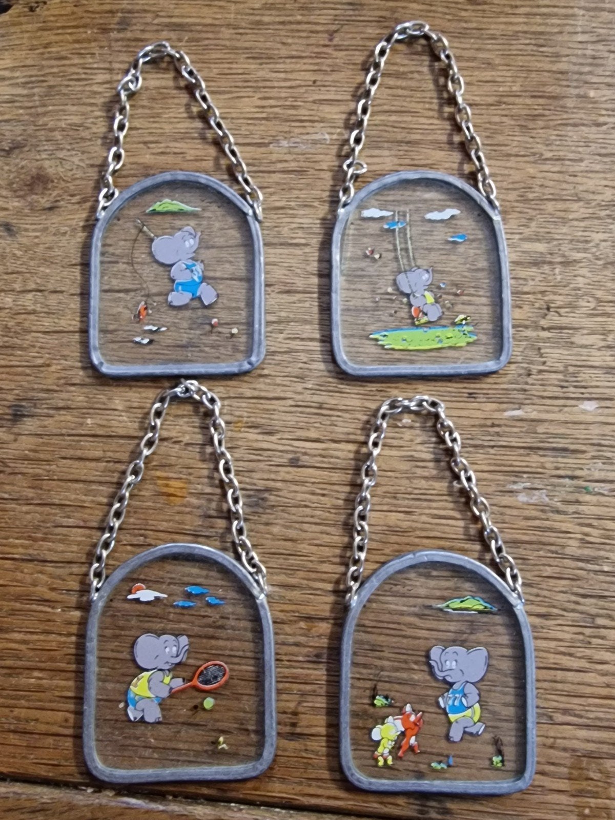 Vintage Olifant Hangers - Set van 4, Ophalen, Gebruikt