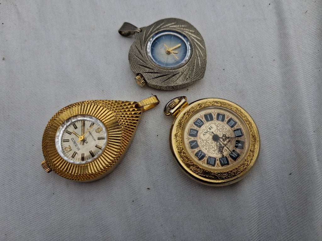 Vintage mechanische uurwerken 3 delig, Overige merken, Zakhorloge, Staal, Verzenden