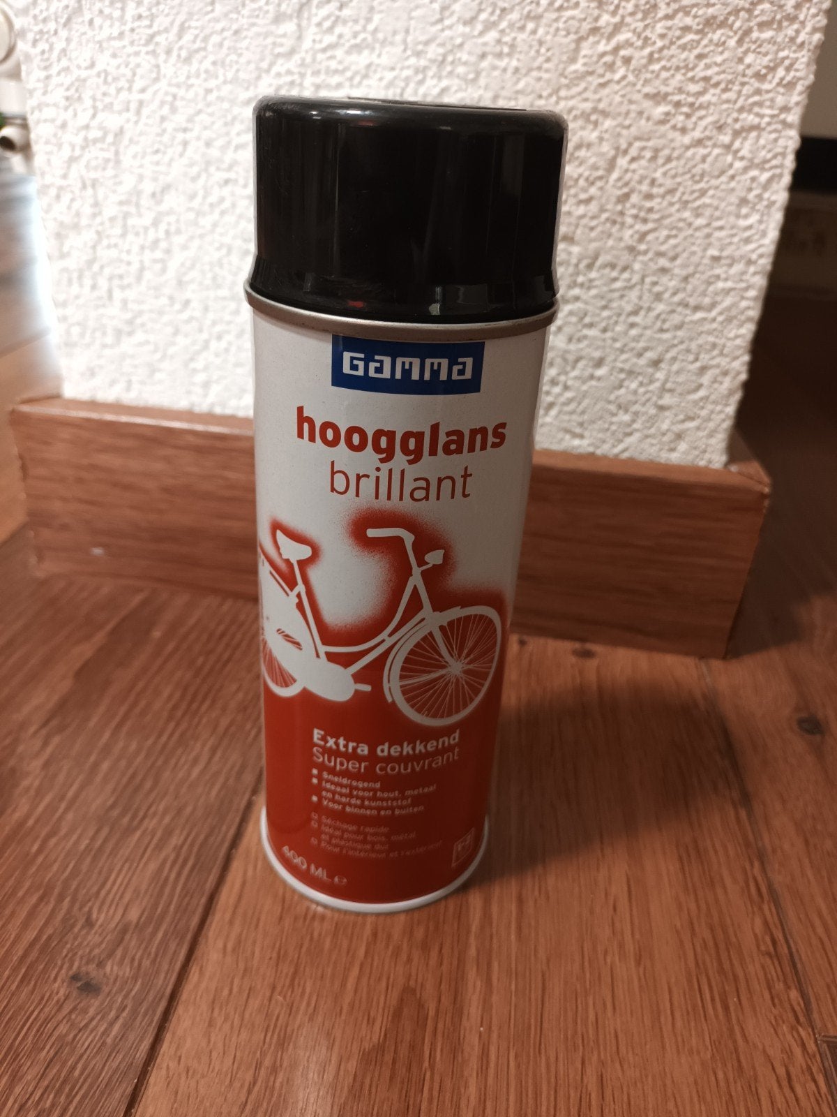 Gamma hoogglans brilliant spuitbus zwart zwarte spuitlak bus, Ophalen, Gebruikt, Zwart, Lak