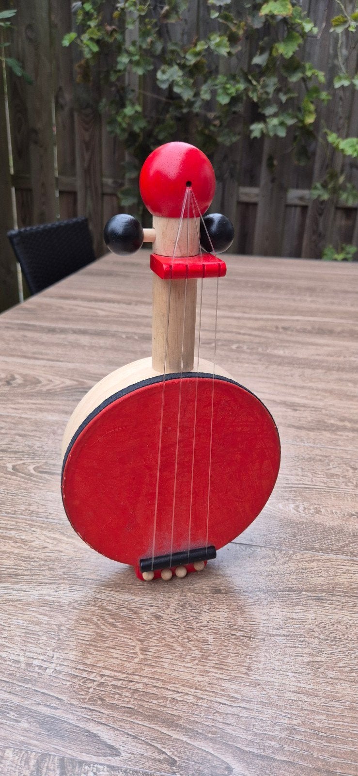 PlanToys Houten Banjo Rood - Muzikaal Speelgoed, Kinderen en Baby's, Speelgoed | Houten speelgoed, Ophalen of Verzenden, Zo goed als nieuw