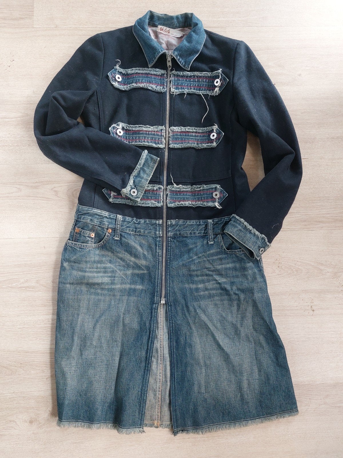 Nolita Denim Jas - Uniek Design, Kleding | Dames, Maat 38/40 (M), Blauw, Ophalen of Verzenden, Gedragen