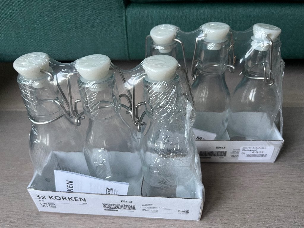 IKEA Korken flesjes beugelflesjes vaasjes nieuwstaat, Verzenden, Nieuw, Transparant