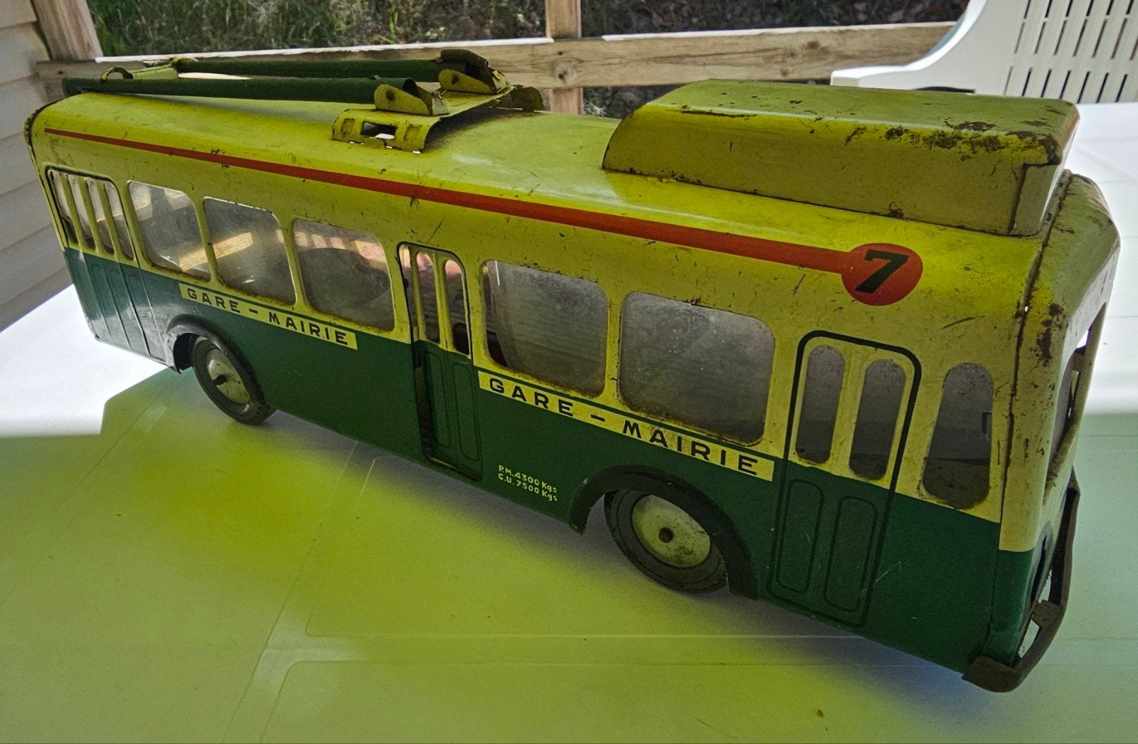 ​Zeldzame Antieke Blikken Trolleybus JOUSTRA Jaren 50, Antiek en Kunst, Ophalen of Verzenden